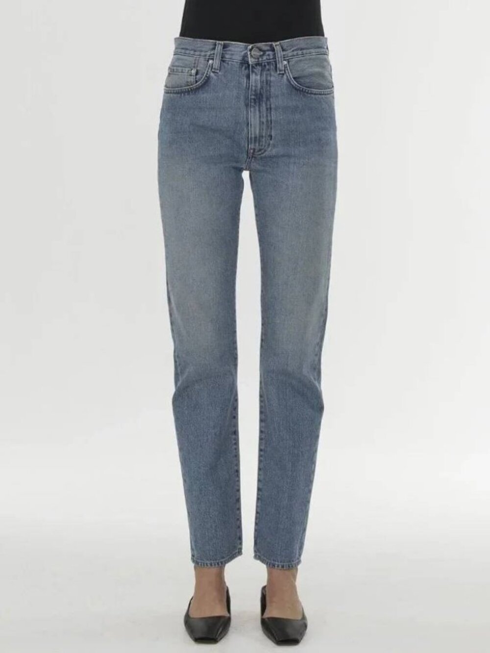Toteme Vintage Wash Regular Fit Slim Straight High-Waist Jeans